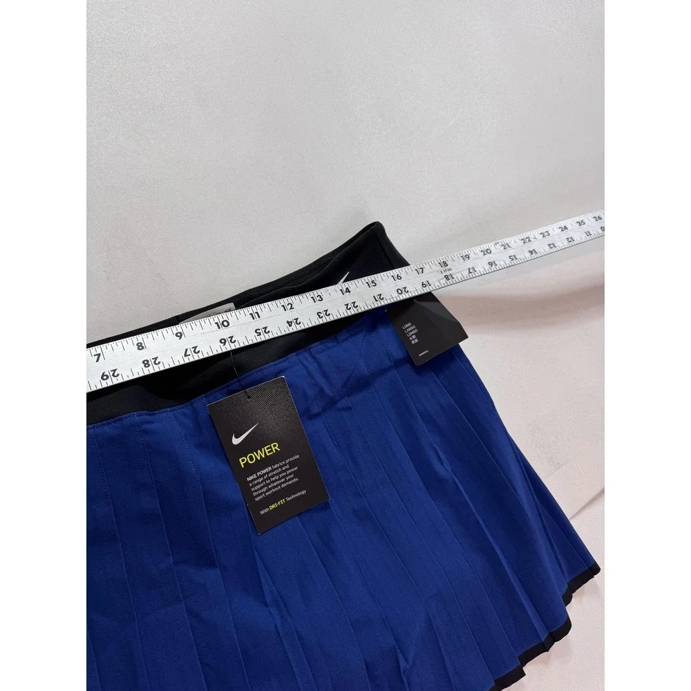 Nike Skort Womens Large Blue Dri-FIT Pleated Tennis Power Built In Shorts NWT